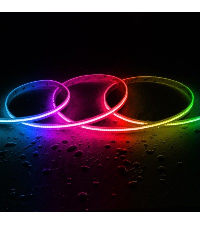 Ruban LED COB 24V DC 256LED/m RGB 5m IP65 CRI90 Largeur 10mm Coupe Tous les 3cm - 96411 - vue 1