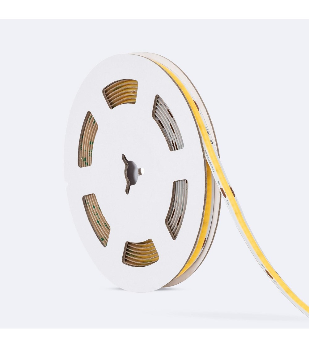 Ruban LED 24V COB 320 LED/m 5m 10W/m 1000lm/m Largeur 8mm Coupe 5cm IP20 CRI90 - 108187 - vue 3