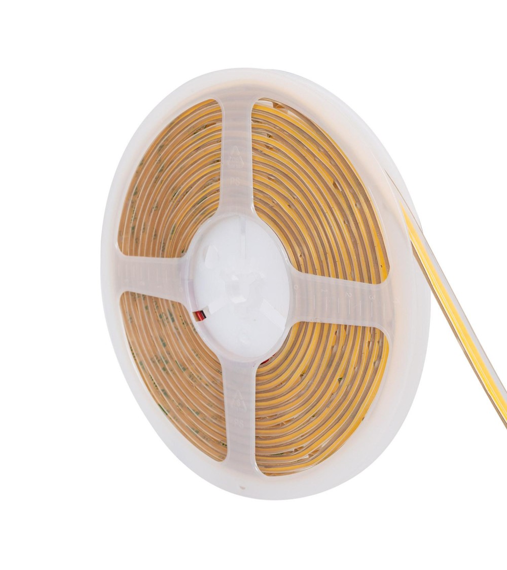 Ruban LED COB 24V DC 385LED/m 5m IP65 CRI90 Super-Etroit Largeur 7mm Coupe tous les 4cm - 96416 - vue 1
