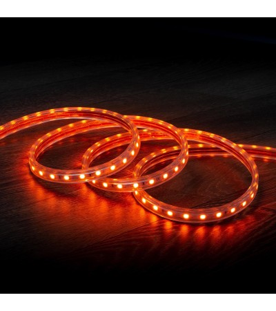 Ruban LED Dimmable 220V AC 60LED/m Orange IP65 sur Mesure Largeur 14mm Coupe tous les 100cm