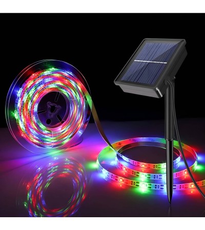Ruban LED Extérieur Solaire RGB 3V DC 30LED/m 5m IP65 Largeur 8mm coupe tous les 3cms