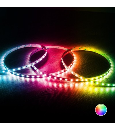 Ruban LED 24V RGB SMD 60 LED/m 5m 10W/m Largeur 10mm Coupe 10cm IP20