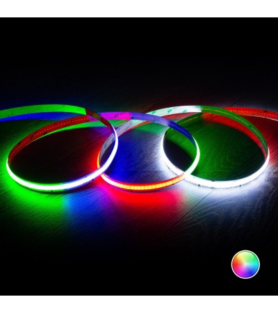Ruban LED RGBIC Digital SPI 24V DC COB Silicone FLEX 360 LED/m 5m IP65 Largeur 12mm Coupe tous les 5 cm