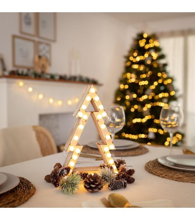 Sapin de Noël LED Bois à Piles Gaspar