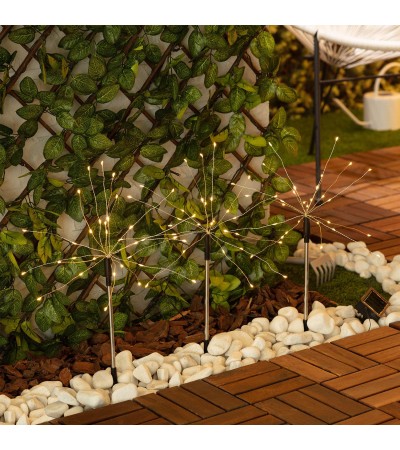 Set de 3 Piquets LED Extérieur Solaire Pissenlits