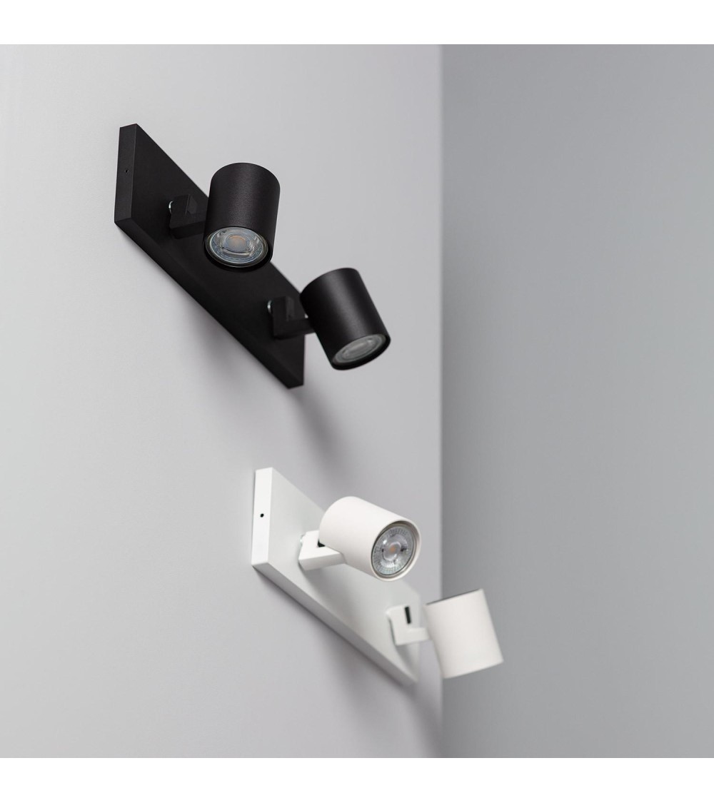 Spot à Douille Double en Saillie Orientable Aluminium Gylu à Ampoule GU10 - 78196 - vue 1