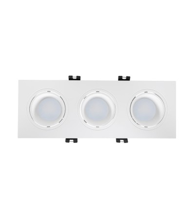 Spot Downlight Carré Inclinable GU10 6W Coupe 75x235mm PC - 78235 - vue 2