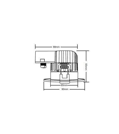 Spot Downlight Ignifuge LED 5-8W Rond Dimmable IP65 Coupe Ø 70 mm NF - 100227 - vue 7