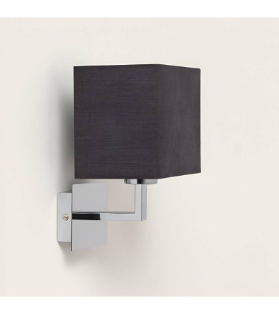 Applique Murale avec Abat-jour en Tissu Fulham Chrome Poli