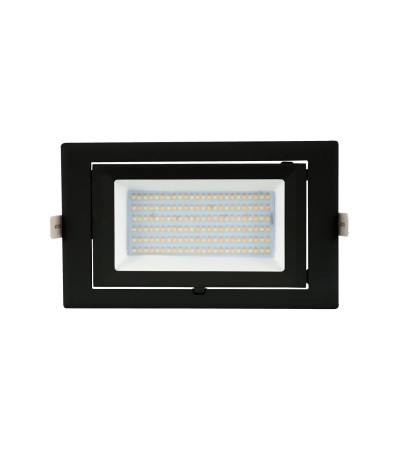 Downlight LED 48W Rectangulaire Orientable SAMSUNG 130lm/W LIFUD Coupe 215x125 mm Noir - 64335 - vue 2