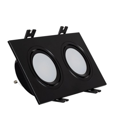 Spot LED Downlight Carré Inclinable GU10 6W Coupe 75x150mm PC