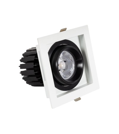 Spot LED Downlight COB Carré Orientable 360º Expert Color No Flicker CRI90 12W Coupe 100x100mm