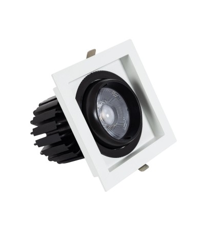 Spot LED Downlight COB Carré Orientable 360º Expert Color No Flicker CRI90 18W Coupe 125x125mm Expert Color