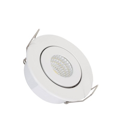 Spot LED Downlight COB 1W Orientable Rond Blanc Coupe Ø 44mm