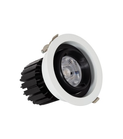 Spot LED Downlight COB Rond Orientable 360º (UGR19) High Lumen Expert Color No Flicker CRI90 12W Coupe Ø 100mm