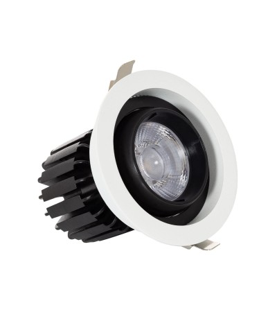 Spot LED Downlight COB Rond Orientable 360º (UGR19) High Lumen Expert Color No Flicker CRI90 18W Coupe Ø 115mm