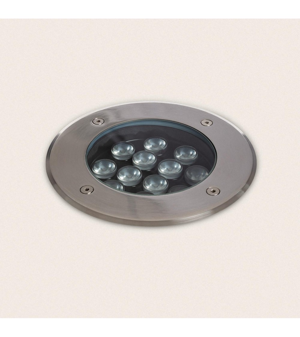 Spot LED Extérieur Solide Encastrable au Sol Inox 12W - 96291 - vue 1