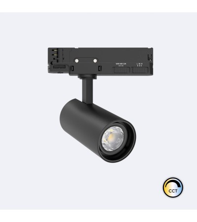 Spot LED sur Rail Triphasé 20W Fasano Dimmable CCT Sélectionnable Noir