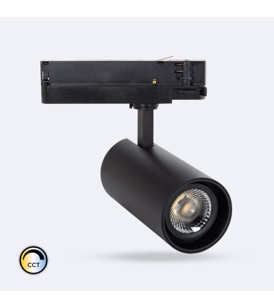 Spot LED sur Rail Triphasé 30W Fasano Dimmable CCT Sélectionnable Noir