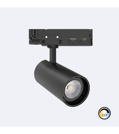 Spot LED sur Rail Triphasé 30W Fasano CCT Sélectionnable Dimmable DALI Noir