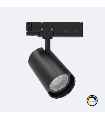Spot LED sur Rail Triphasé 40W Dimmable Fasano CCT Sélectionnable Noir