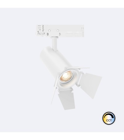 Spot LED Fasano Cinéma 20W CCT Sélectionnable pour Rail Triphasé Dimmable Blanc
