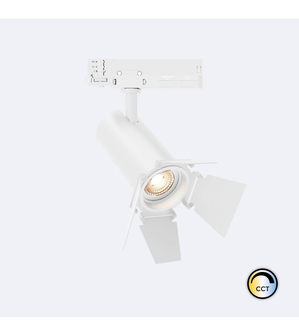 Spot LED Fasano Cinéma 20W CCT Sélectionnable pour Rail Triphasé Dimmable Blanc - 103034 - vue 1