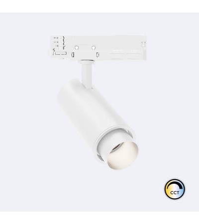 Spot LED Fasano Cylindre 20W CCT Sélectionnable pour Rail Triphasé Dimmable Blanc - 103304 - vue 1