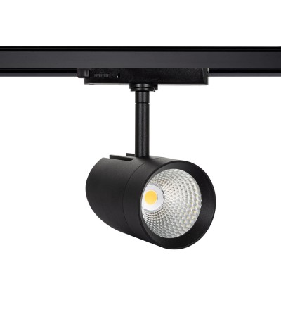 Spot LED Fuji 30W Noir (CRI90) No Flicker pour Rail Triphasé (3 Allumages)