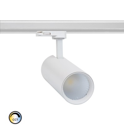 Spot LED sur Rail Triphasé 30W Bertha CCT Sélectionnable Blanc