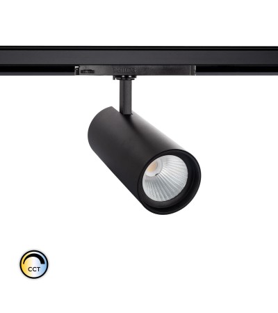 Spot LED New d'Angelo 40W Noir CCT CRI90 pour Rail Triphasé (3 Allumages)
