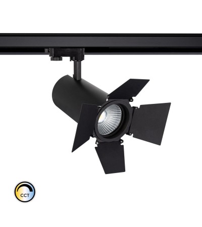 Spot LED New d'Angelo 40W Noir CCT CRI90 Cinéma LIFUD pour Rail Triphasé (3 Allumages)