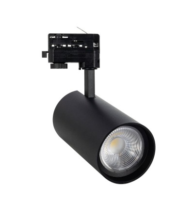 Spot LED sur Rail Triphasé 40W d'Angelo CCT Sélectionnable PHILIPS Xitanium 15-36º Frost Noir