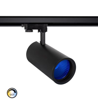 Spot LED New d'Angelo 40W Noir CCT LIFUD pour Rail Triphasé (3 Allumages) Spécial Alimentation