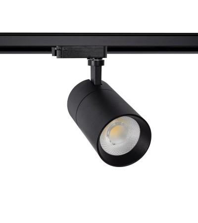 Spot LED sur Rail Monophasé 30W Mallet Dimmable Noir - 65420 - vue 3