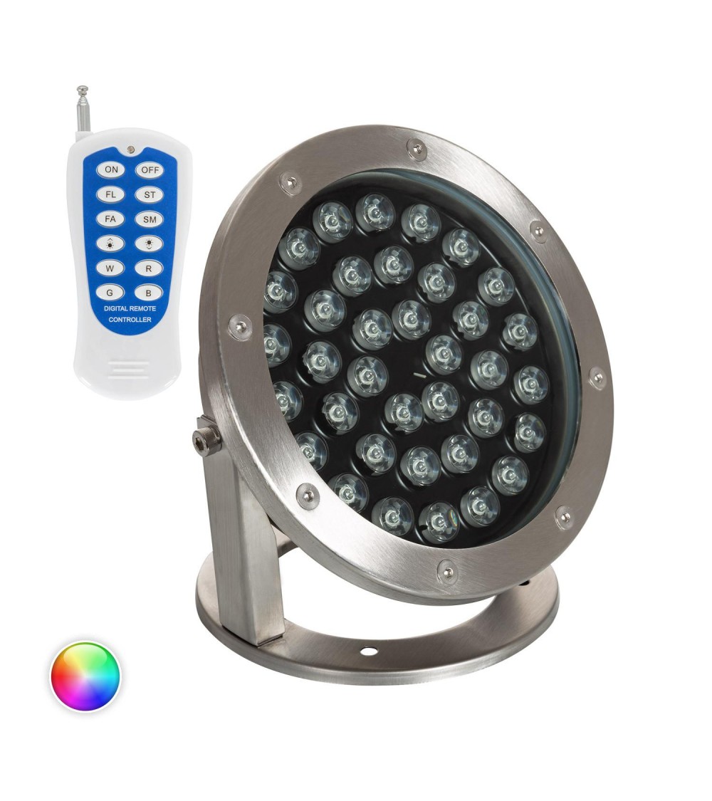 Spot LED RGB Fixation au Sol 12V 36W Submersible IP68 - 75155 - vue 1
