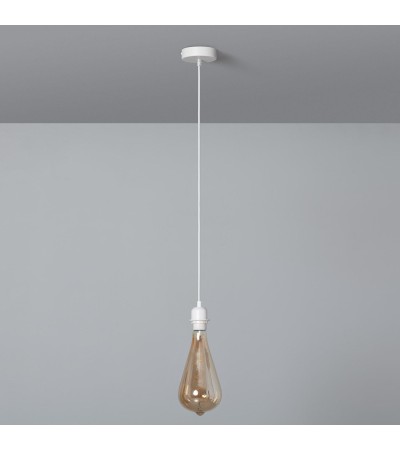 Suspension avec Câble Textile Blanc sans Abat-jour