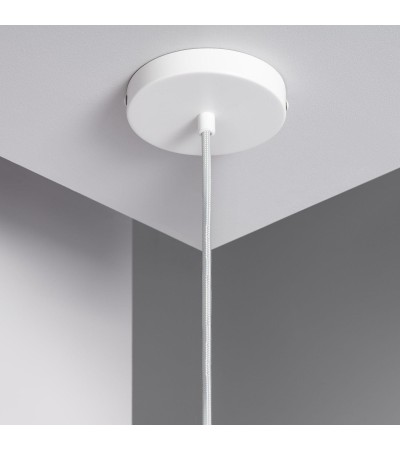 Suspension avec Câble Textile Blanc sans Abat-jour - 97017 - vue 4