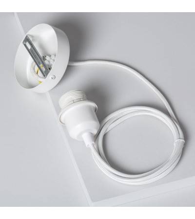 Suspension avec Câble Textile Blanc sans Abat-jour - 97017 - vue 5