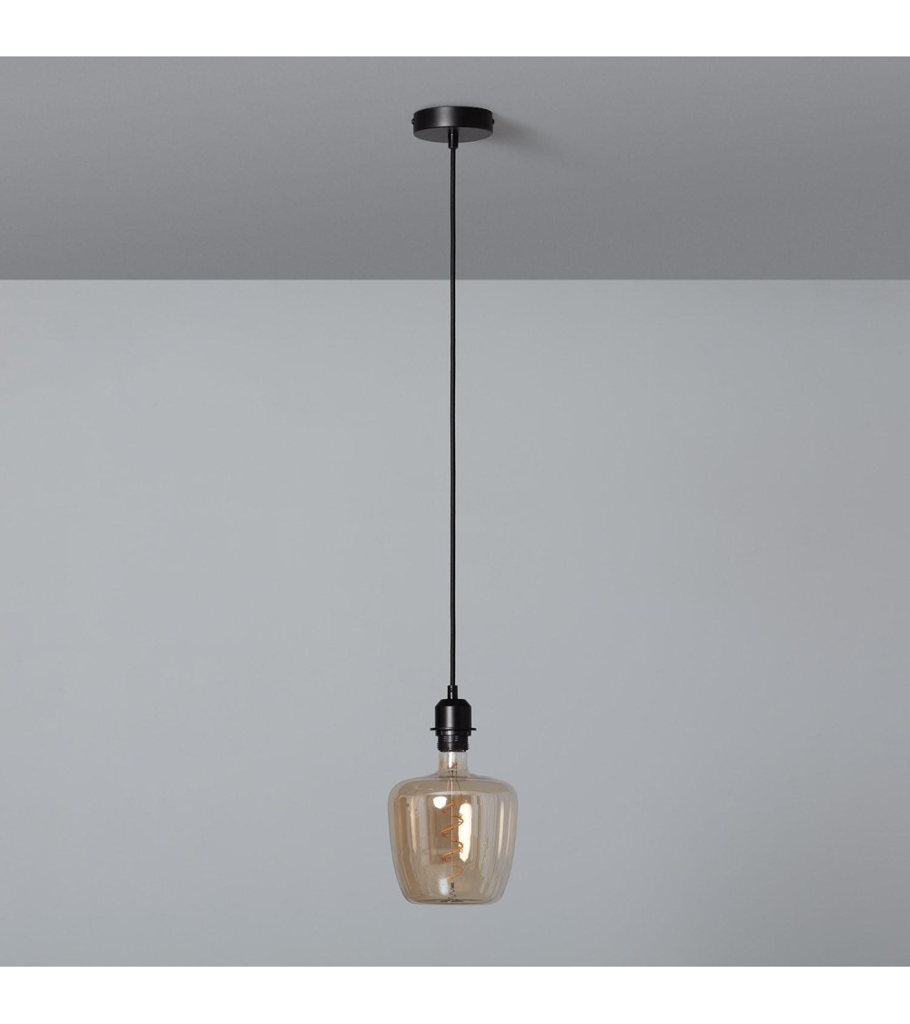 Lampe Suspendue Câble Textile Naturel Noir Naomie - 97007 - vue 1