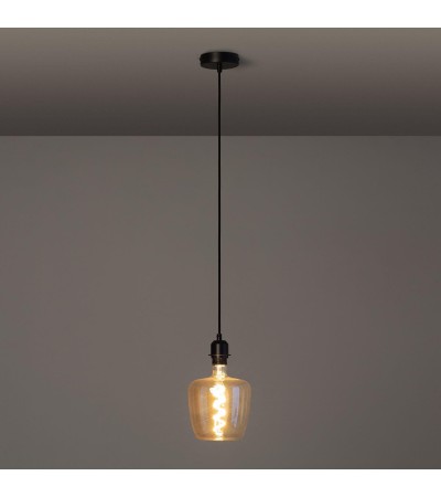 Lampe Suspendue Câble Textile Naturel Noir Naomie - 97007 - vue 3