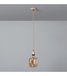 Suspension avec Câble Textile Tressé Naturel et Noir sans Abat-jour - 97026 - vue 1