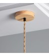 Suspension avec Câble Textile Tressé Naturel et Noir sans Abat-jour - 97026 - vue 3