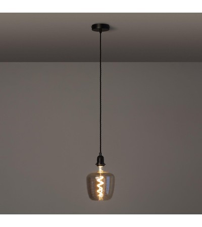 Support à Douille pour Suspension avec Câble Textile Tressé Noir - 91153 - vue 3