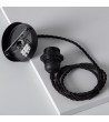 Support à Douille pour Suspension avec Câble Textile Tressé Noir - 91153 - vue 5