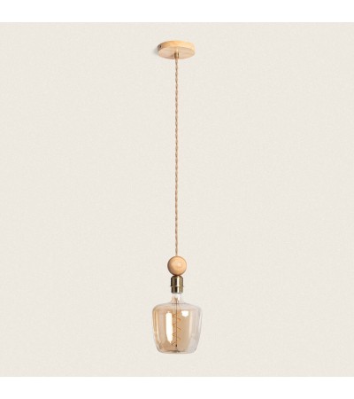 Support avec Douille pour Suspension avec Cble Tressé Naturel y Doré - 114364 - vue 1