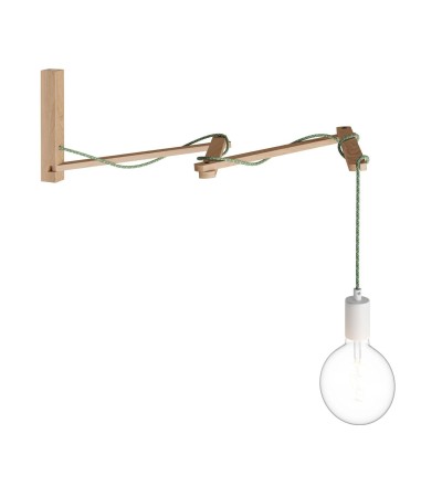 Support Mural Réglable en Bois Pinocchio XL pour Lampes Murales Creative-Cables Modèle PINOCCHIOXL01