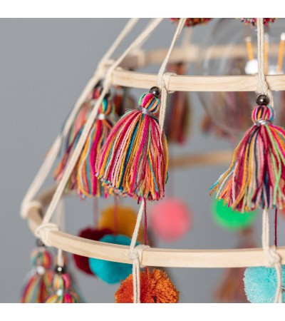 Suspension Bois et Coton Pompon Cuzco - 95312 - vue 6