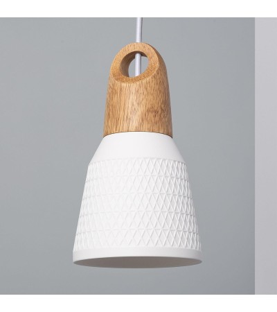 Suspension Céramique et Bois Retilles