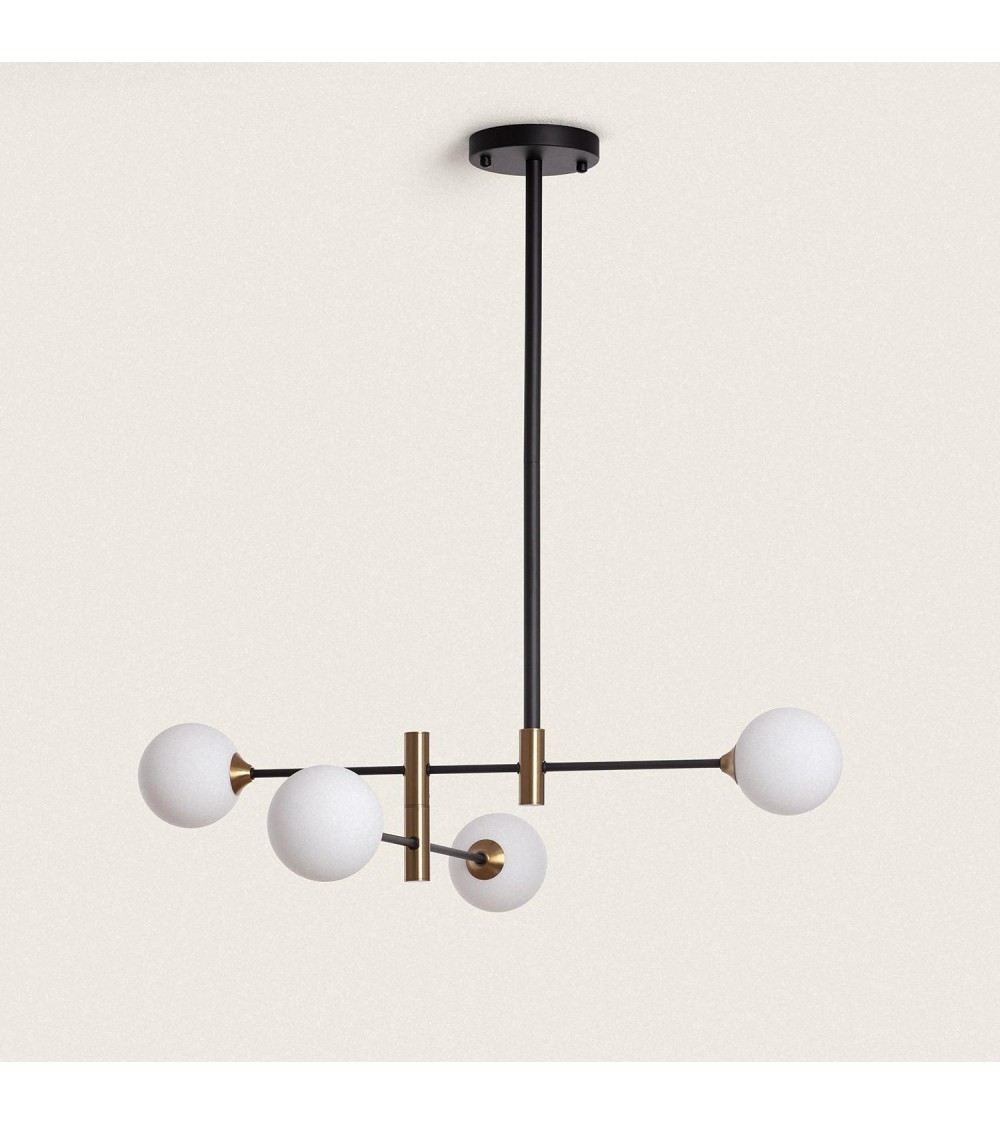 Suspension Métal et Verre Bull 4 - 108804 - vue 1